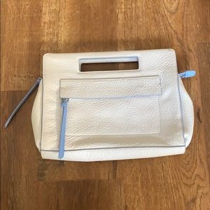 Coach white leather clutch